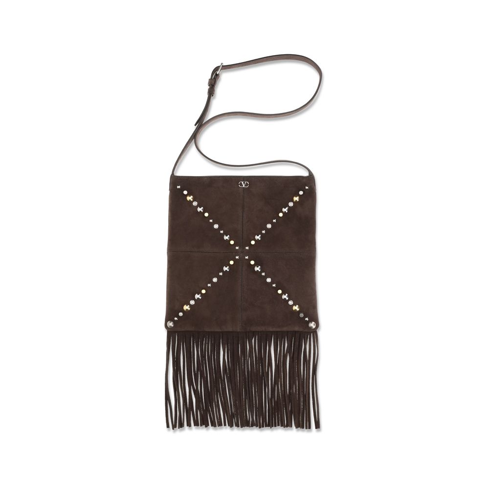 Sac à bandoulière en daim marron