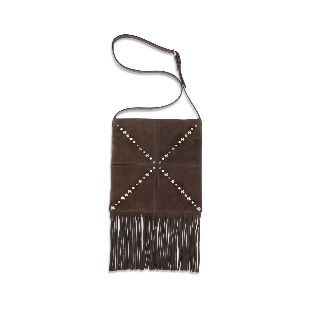 Sac à bandoulière en daim marron