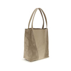 Beige Suede Shoulder Bag