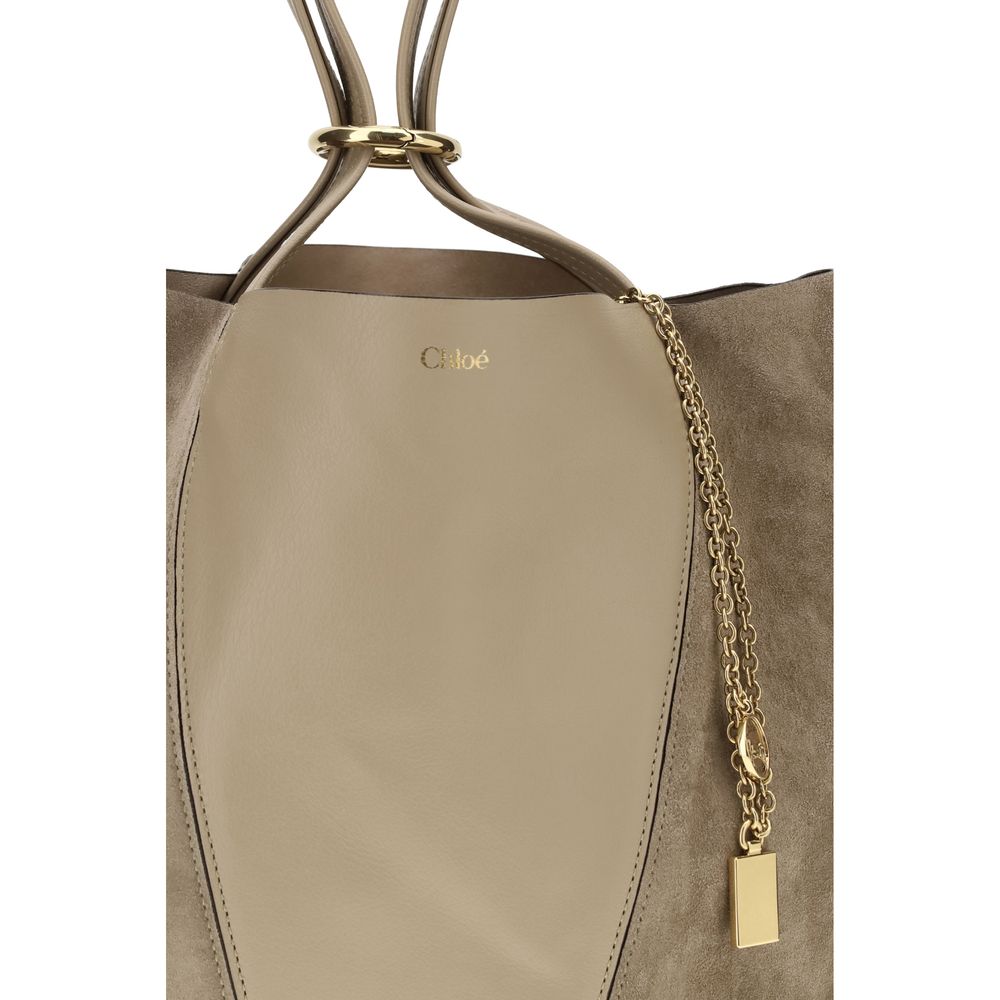 Beige Suede Shoulder Bag