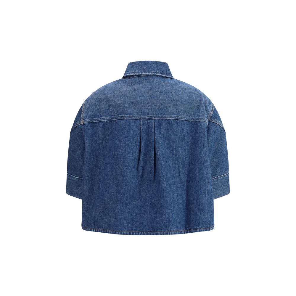 Chemise en coton bleue
