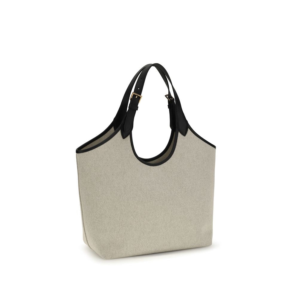 Beige Cotton Shoulder Bag