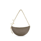 Grey Leather Shoulder Bag