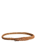 Ceinture en cuir à boucle – Marron