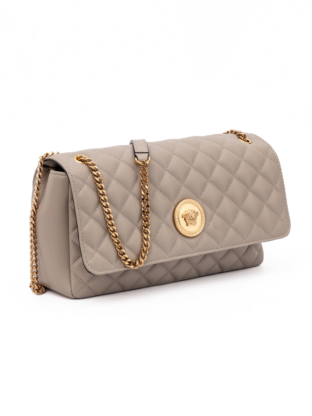 Quilted Medusa Shoulder Bag – Taupe