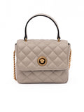 Taupe Leather Shoulder Bag