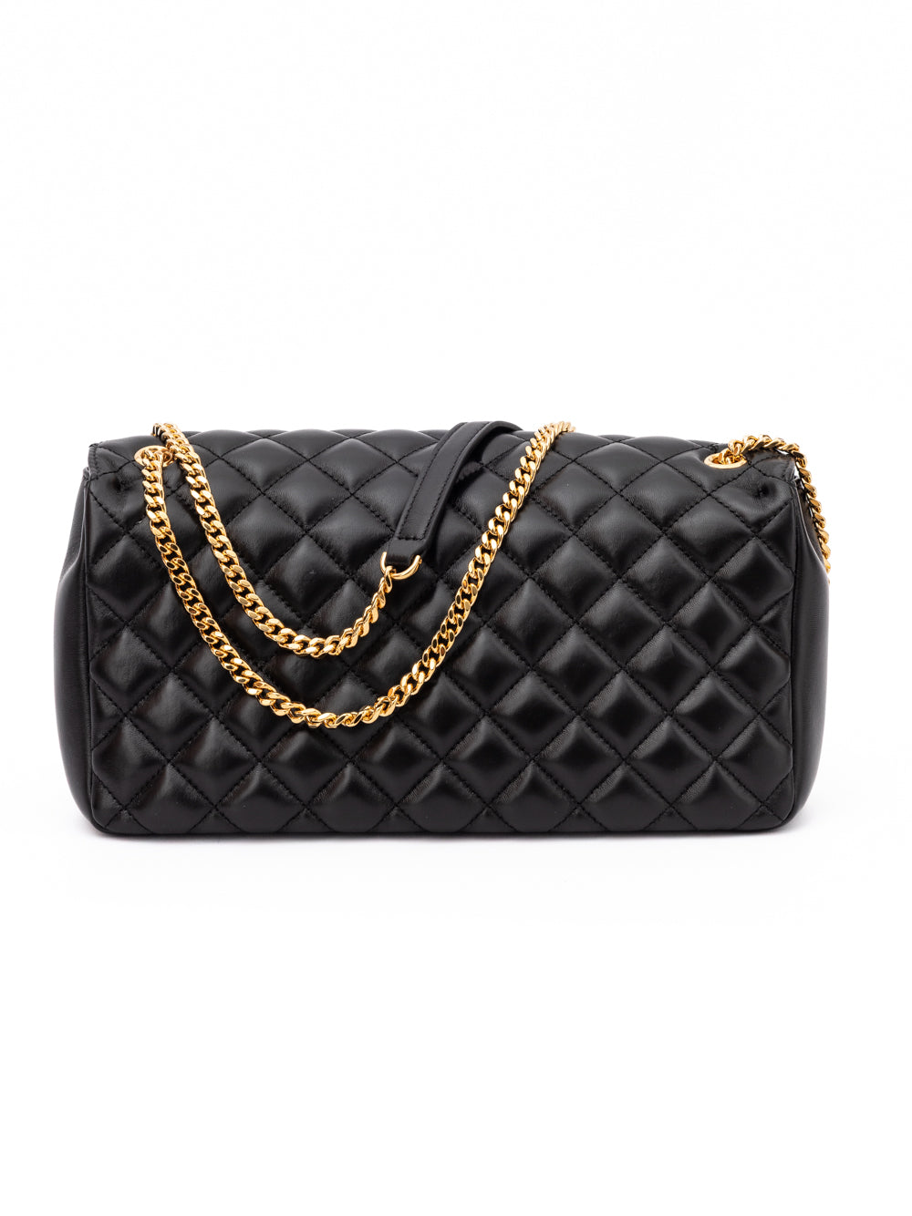 Quilted Medusa Shoulder Bag – Black