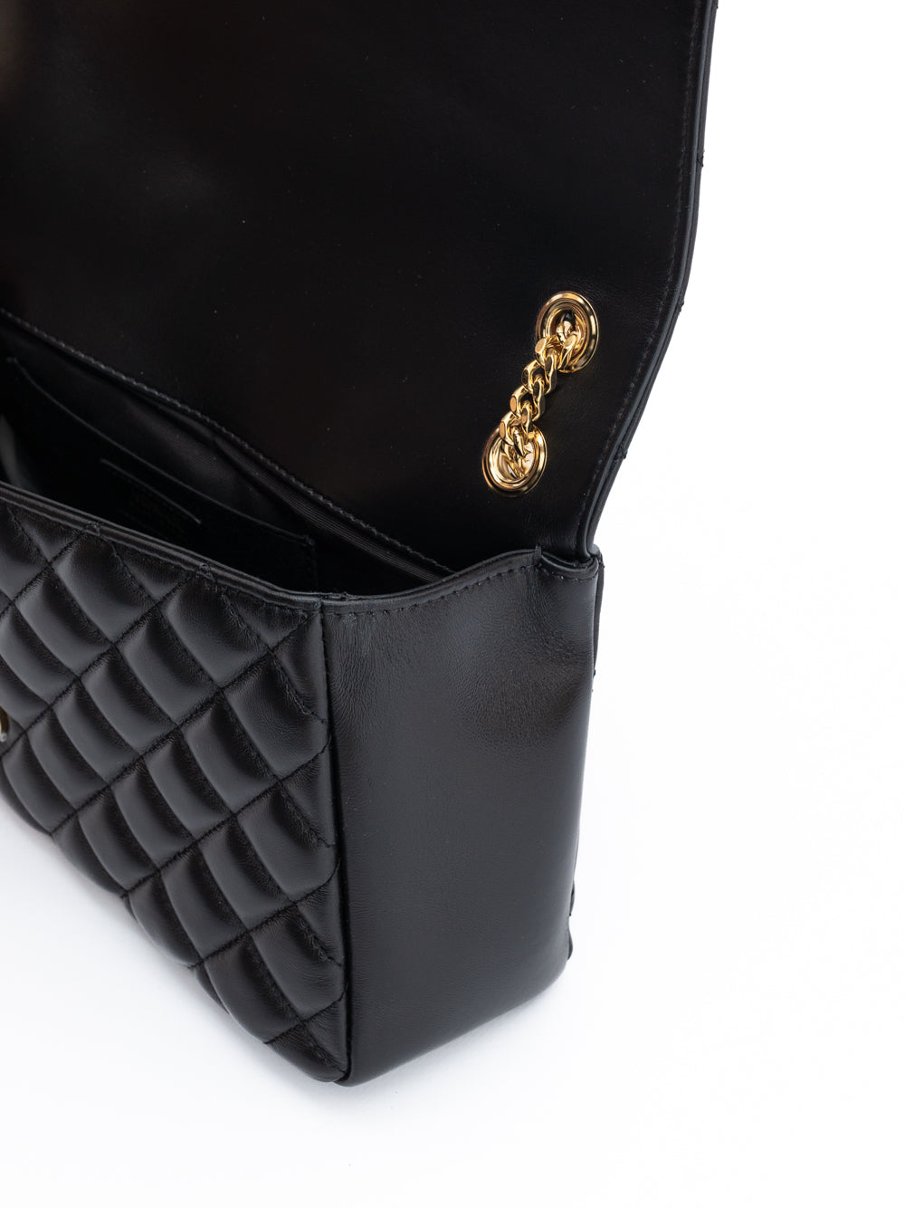 Quilted Medusa Shoulder Bag – Black