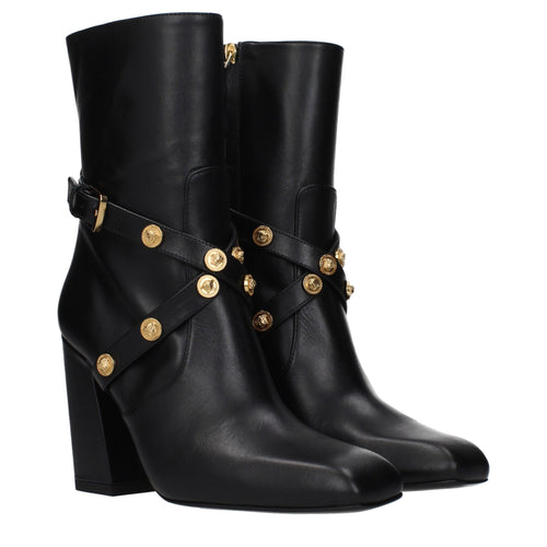 Bottines en cuir noir