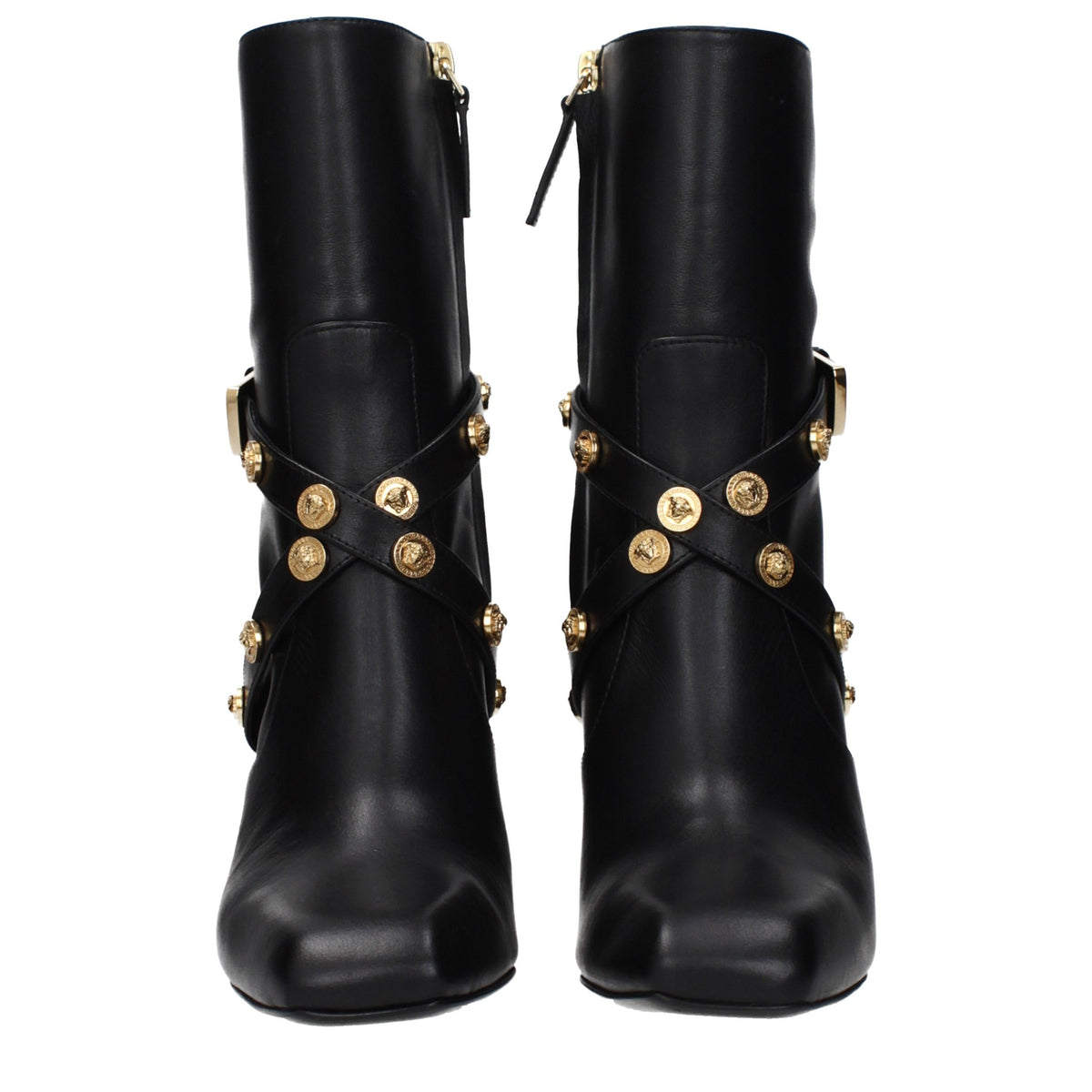 Black Leather Ankle Boots