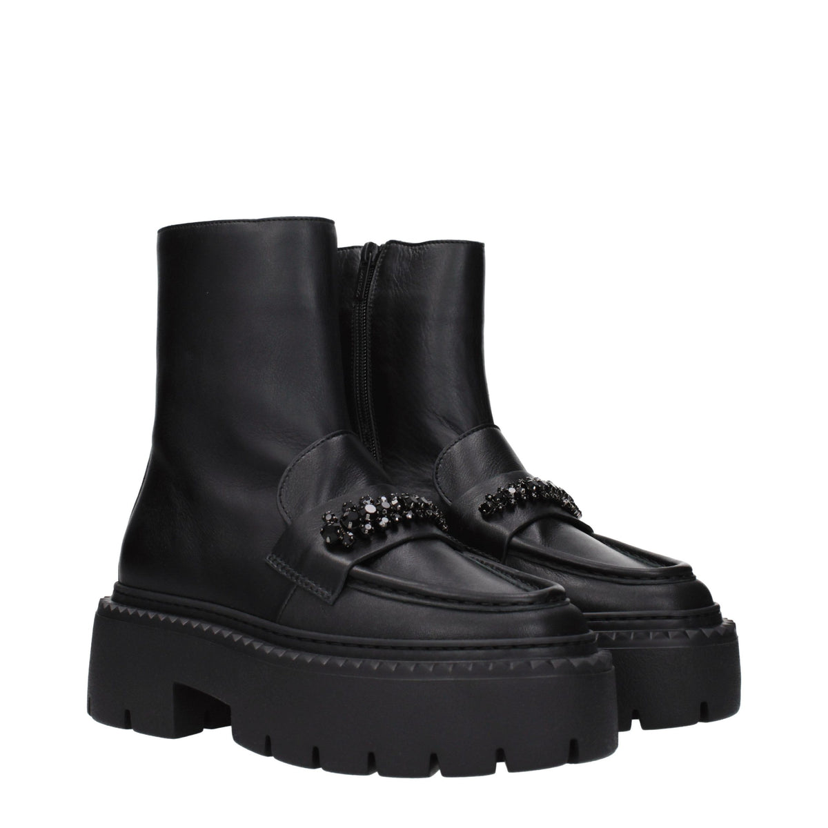 Leather Ankle Boots – Black