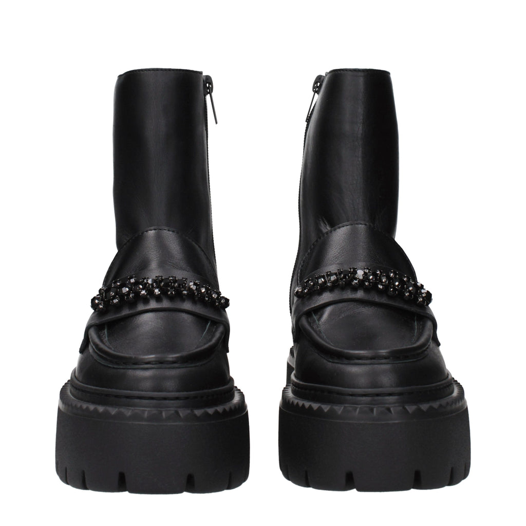 Leather Ankle Boots – Black