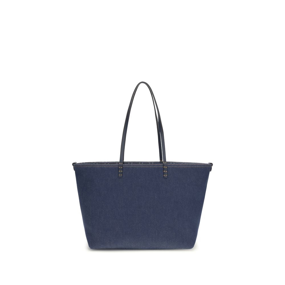 Sac porté épaule en coton bleu