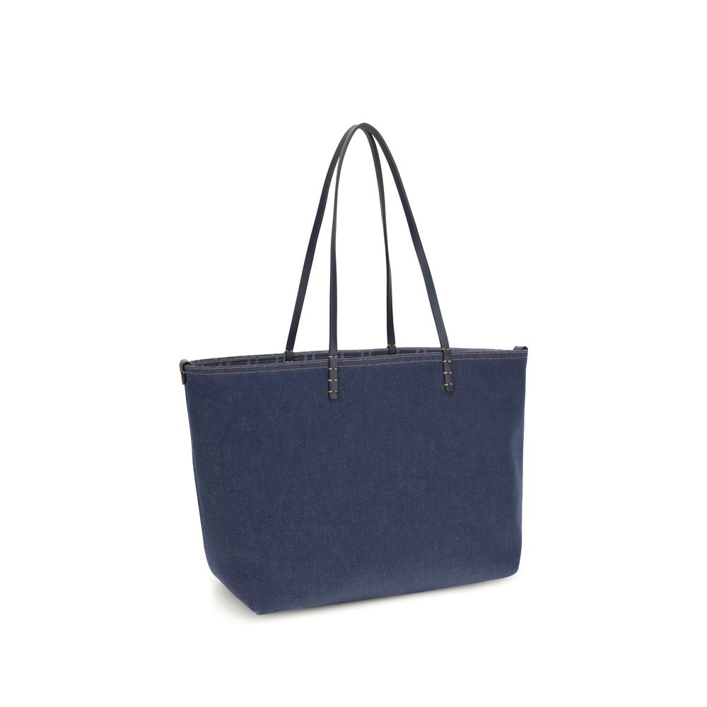 Sac porté épaule en coton bleu