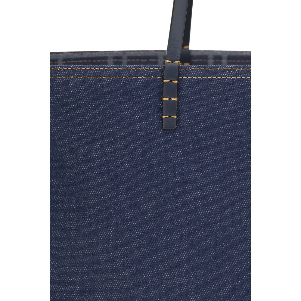 Sac porté épaule en coton bleu