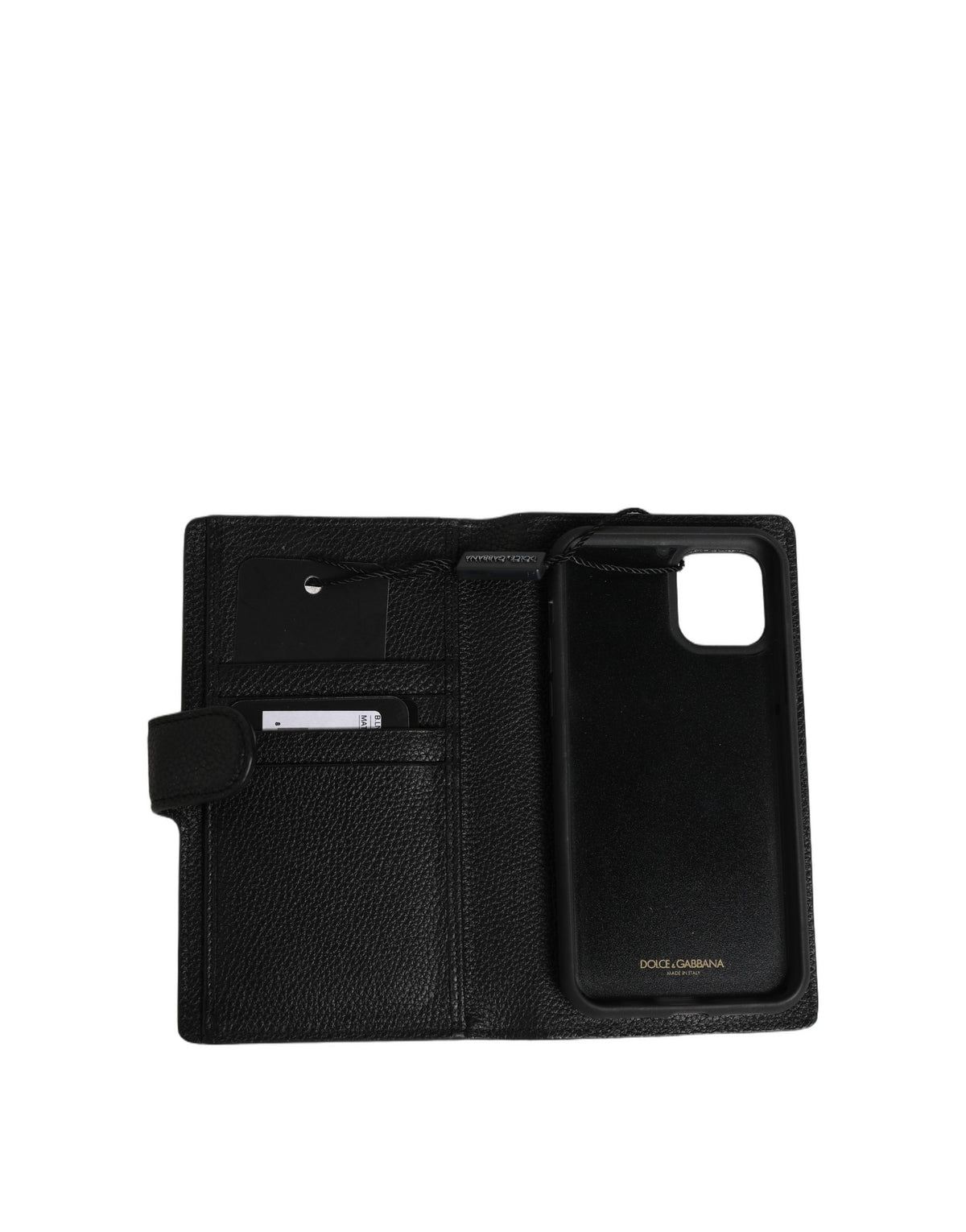 Porte-cartes en cuir noir