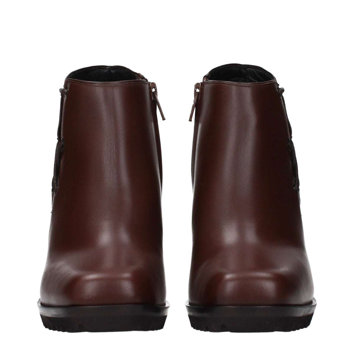 Bottines en cuir marron