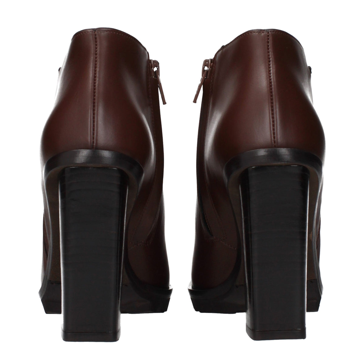 Bottines en cuir marron