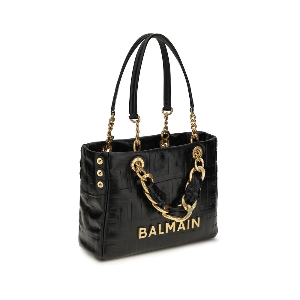 Cabas Leather Shoulder Bag – Black
