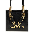Cabas Leather Shoulder Bag – Black