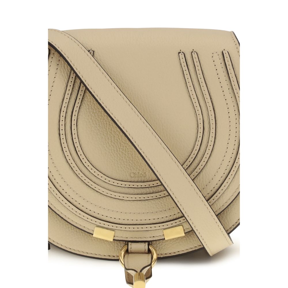 Marcie Leather Shoulder Bag – Beige