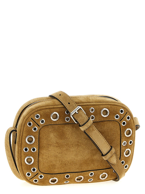 Beige Suede Crossbody Bag