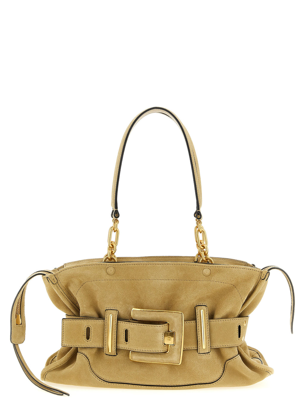 Sac porté épaule en daim beige