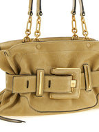 Sac porté épaule en daim beige