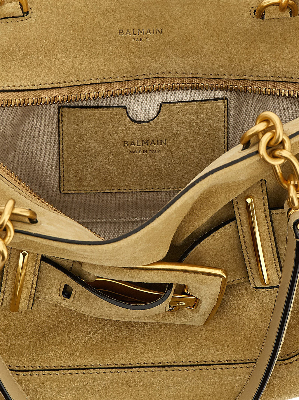 Sac porté épaule en daim beige