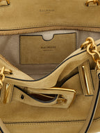 Sac porté épaule en daim beige