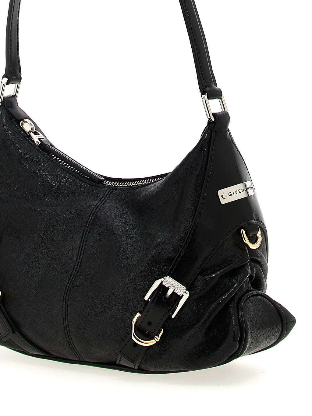 Sac à bandoulière Voyou en cuir d’agneau – Noir