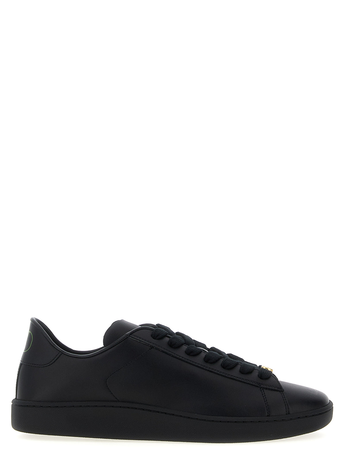 Baskets basses en cuir de veau noir
