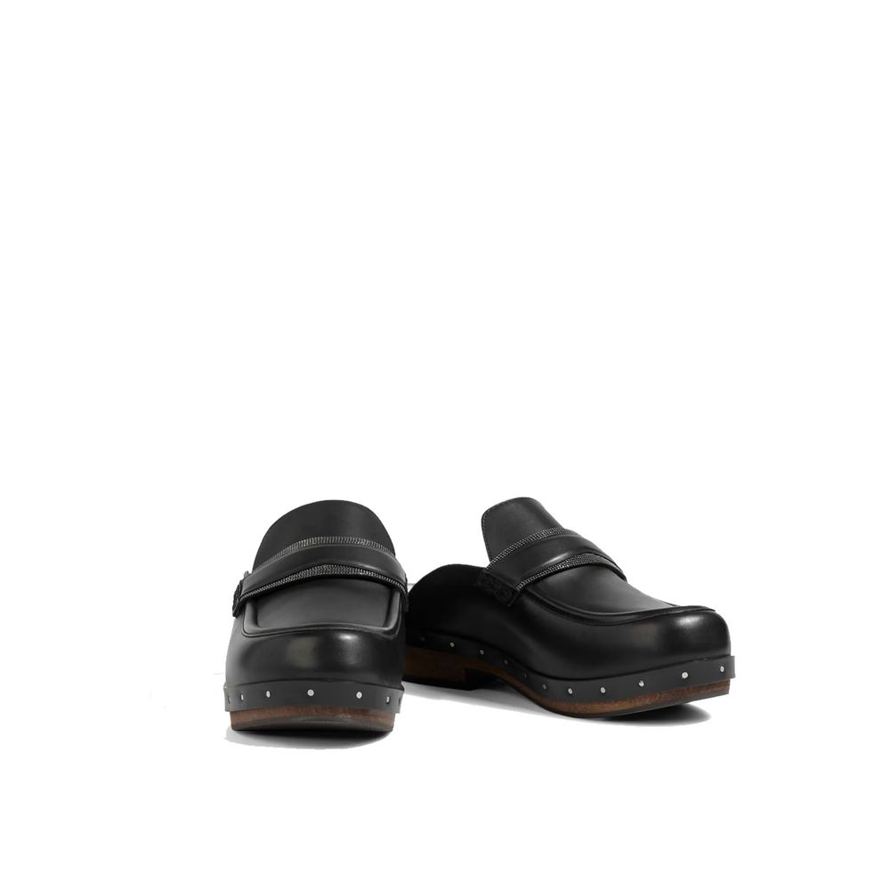 Mules en cuir – Noir