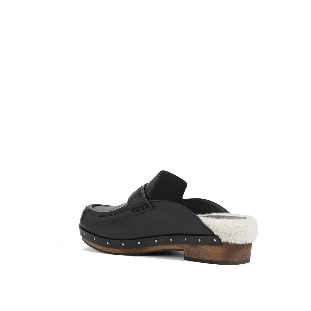 Mules en cuir – Noir