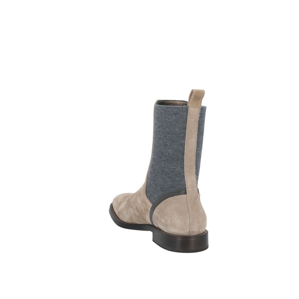 Bottines en cuir – Beige
