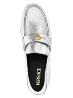 Silver Leather Loafers