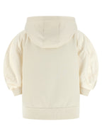Sweat à capuche en coton blanc
