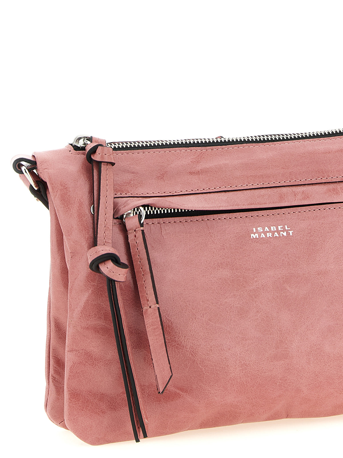 Pink Leather Crossbody Bag