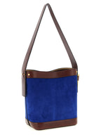 Blue Suede Shoulder Bag