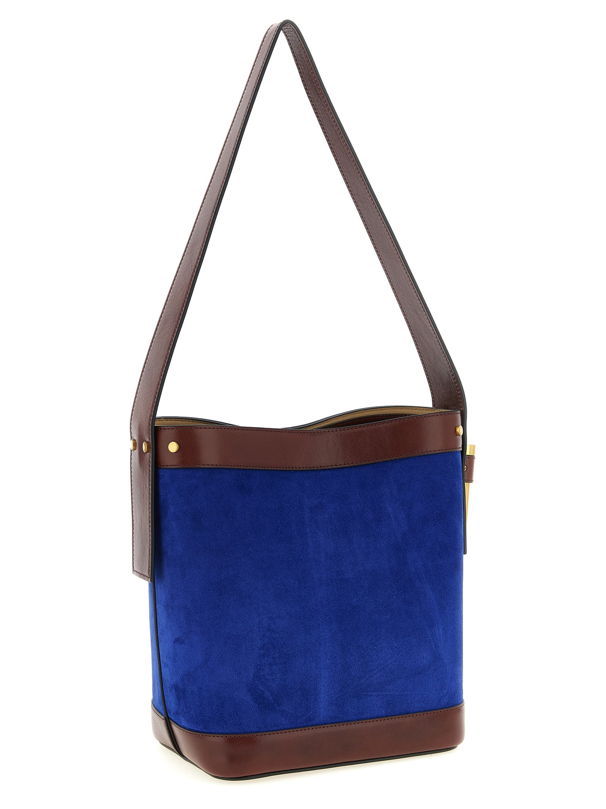 Blue Suede Shoulder Bag