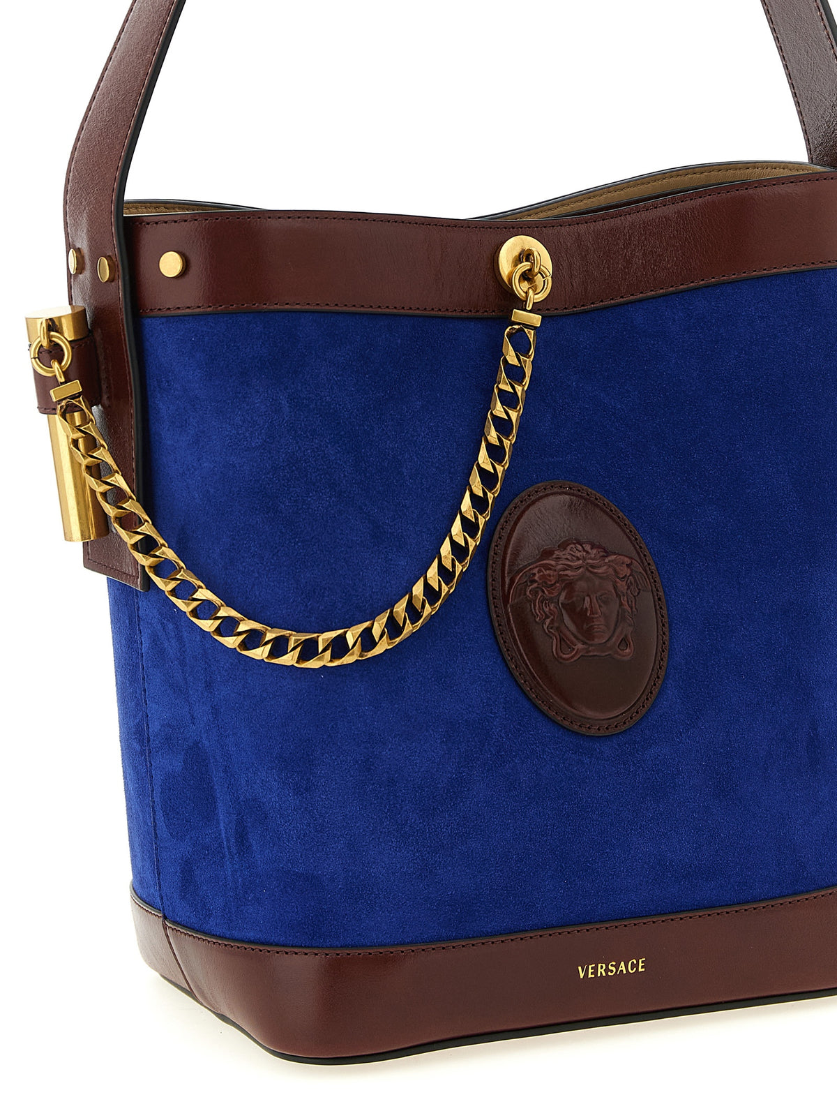 Blue Suede Shoulder Bag