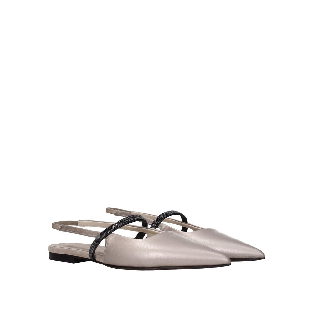 Ballerines en cuir – Beige