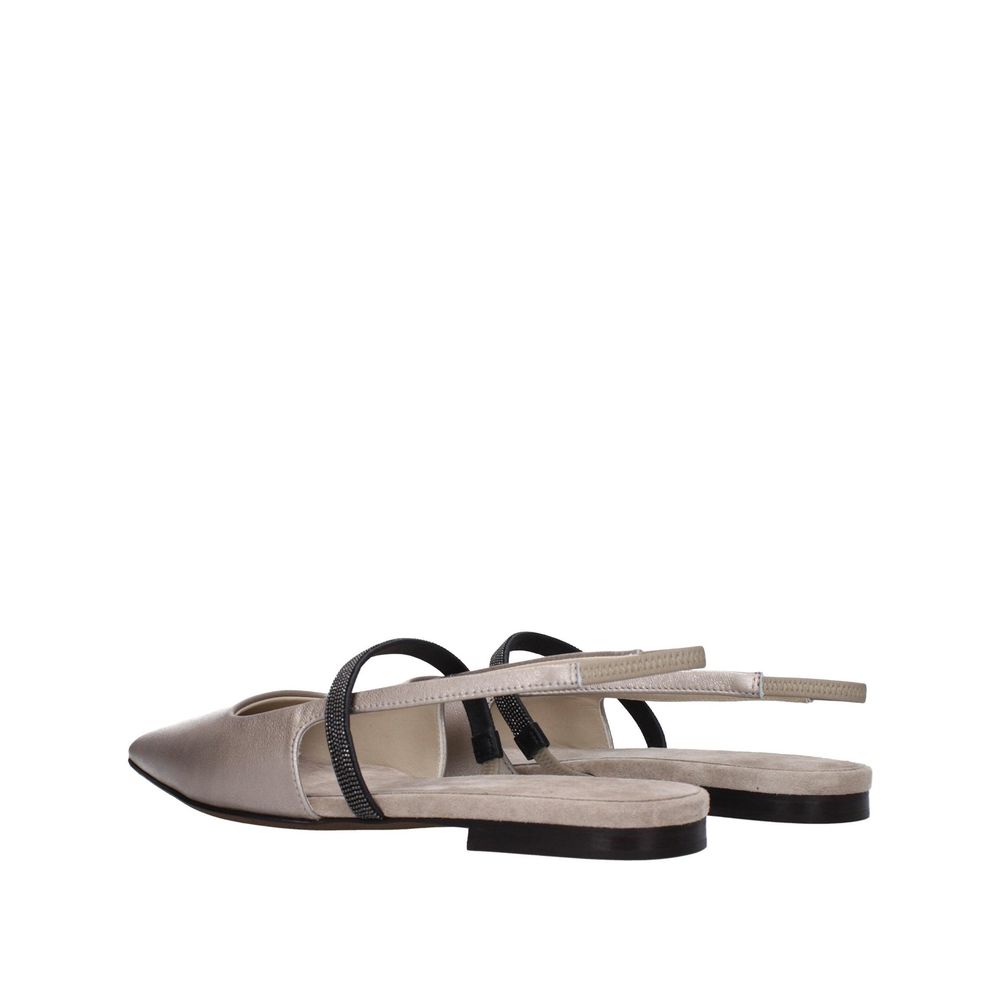 Ballerines en cuir – Beige
