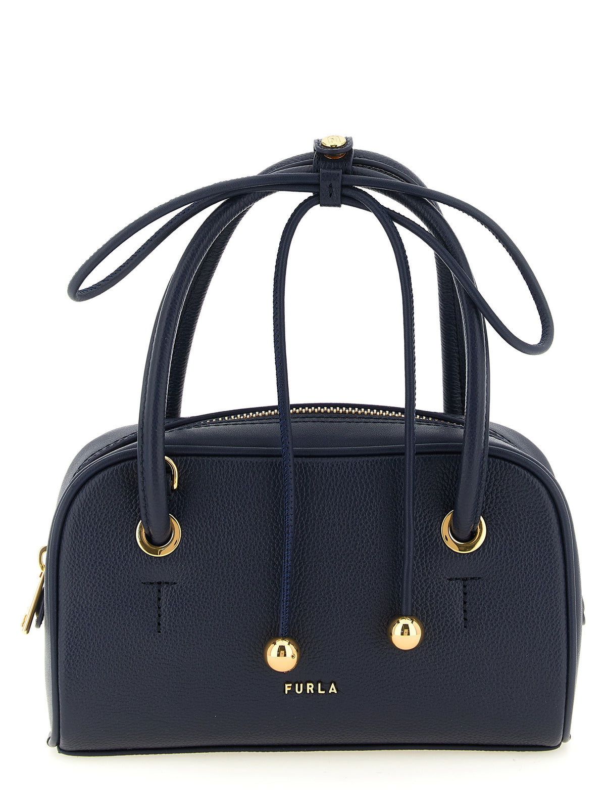 Blue Leather Handbag