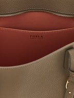 Grey Leather Tote Bag