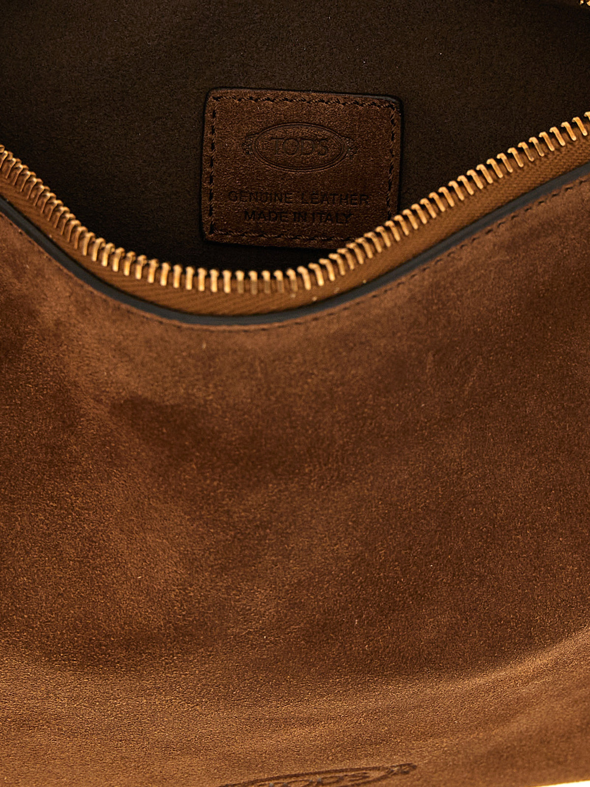 Sac à bandoulière en daim marron