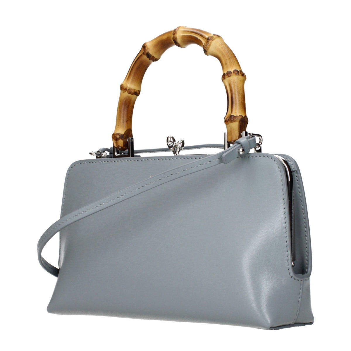 Grey Leather Handbag