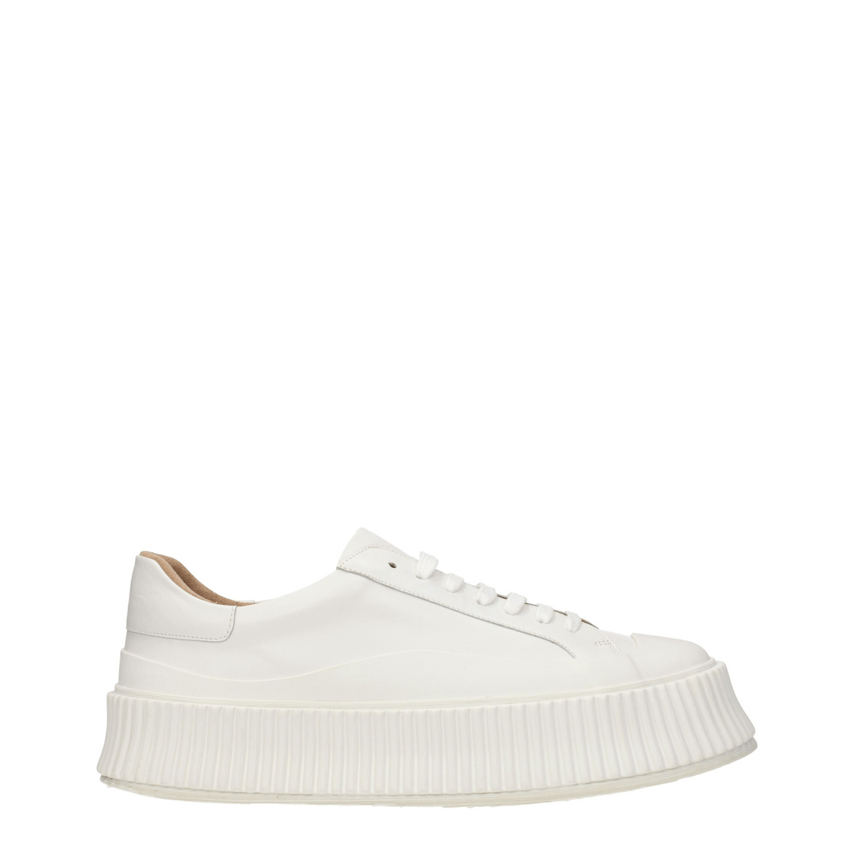 White Leather Platform Sneakers