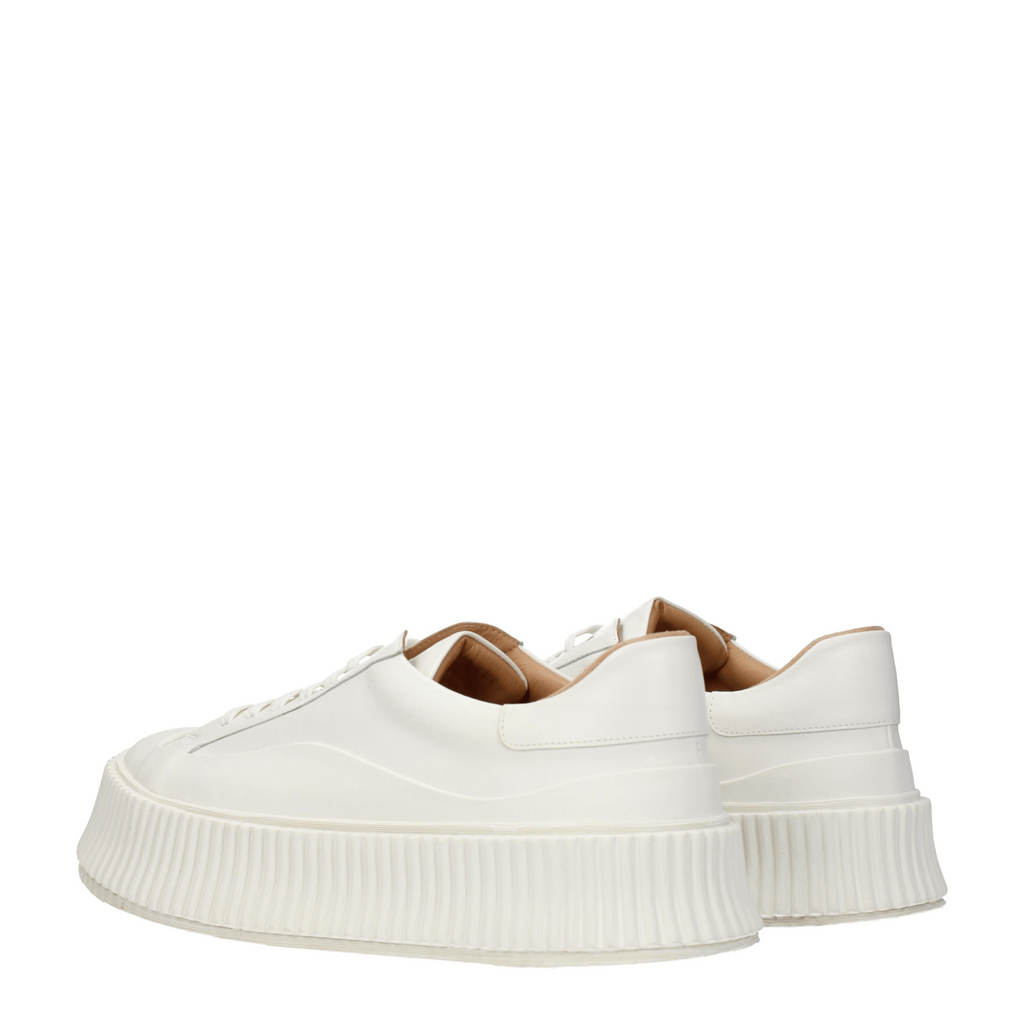 White Leather Platform Sneakers