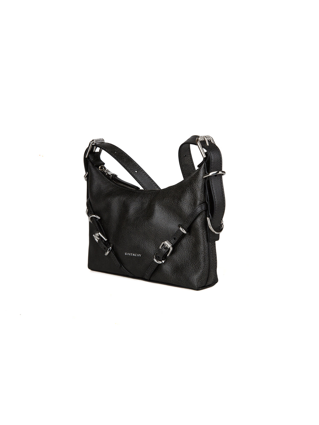 Buckled Leather Shoulder Bag
